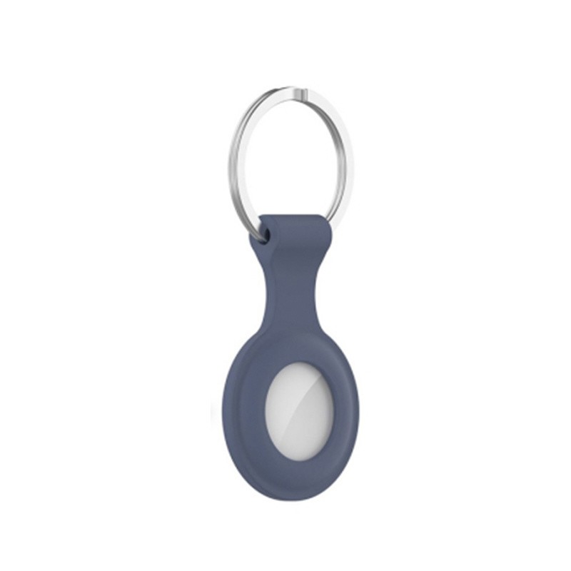 Icon Siliconen Hoesje met Sleutelhanger voor Apple AirTag - Cover met Sleutelhanger-ring - Blauw Top Merken Winkel